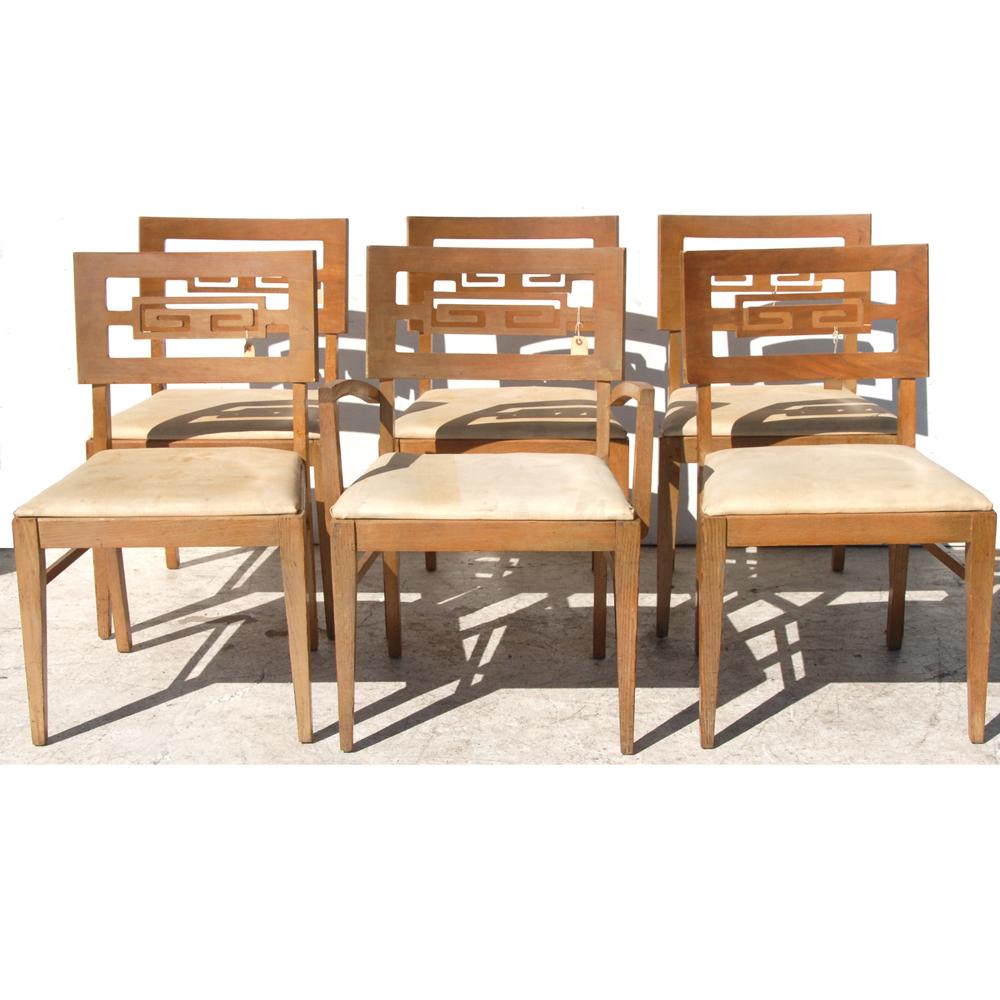 Mid-Century Modern Set of 6 Vintage Chin Hua Drexel Heritage Dining Chairs For Sale