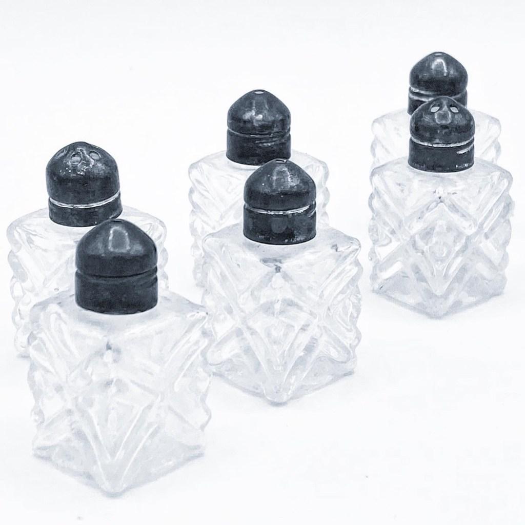 vintage miniature salt and pepper shakers