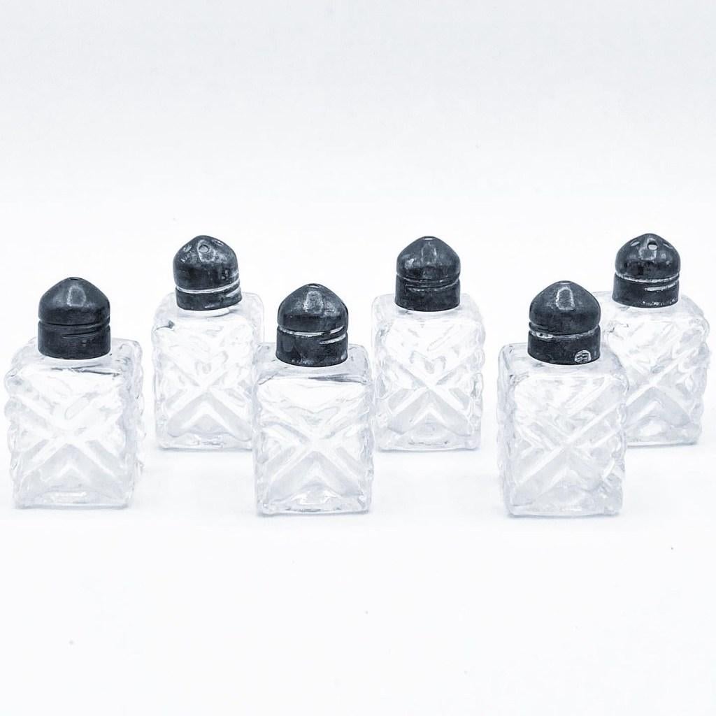 crystal salt and pepper shakers vintage