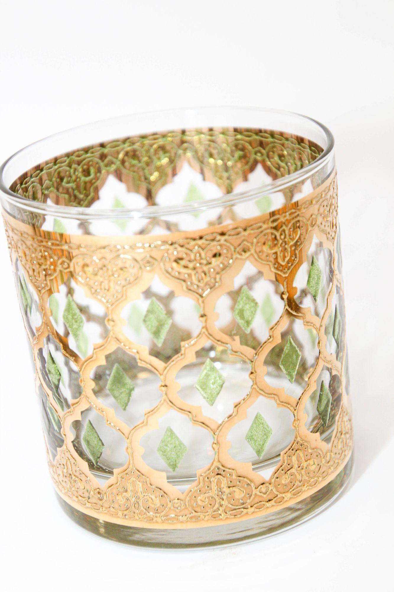 Set of 6 Vintage Culver Ltd Barware Glasses with 22-Karat Gold Valencia Design 4