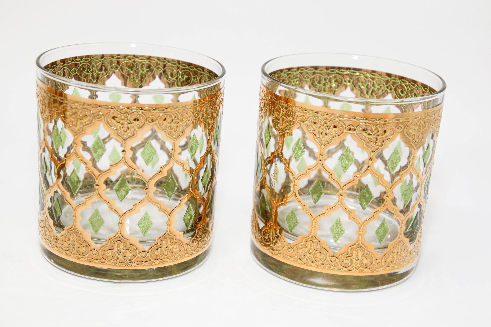Set of 6 Vintage Culver Ltd Barware Glasses with 22-Karat Gold Valencia Design 6