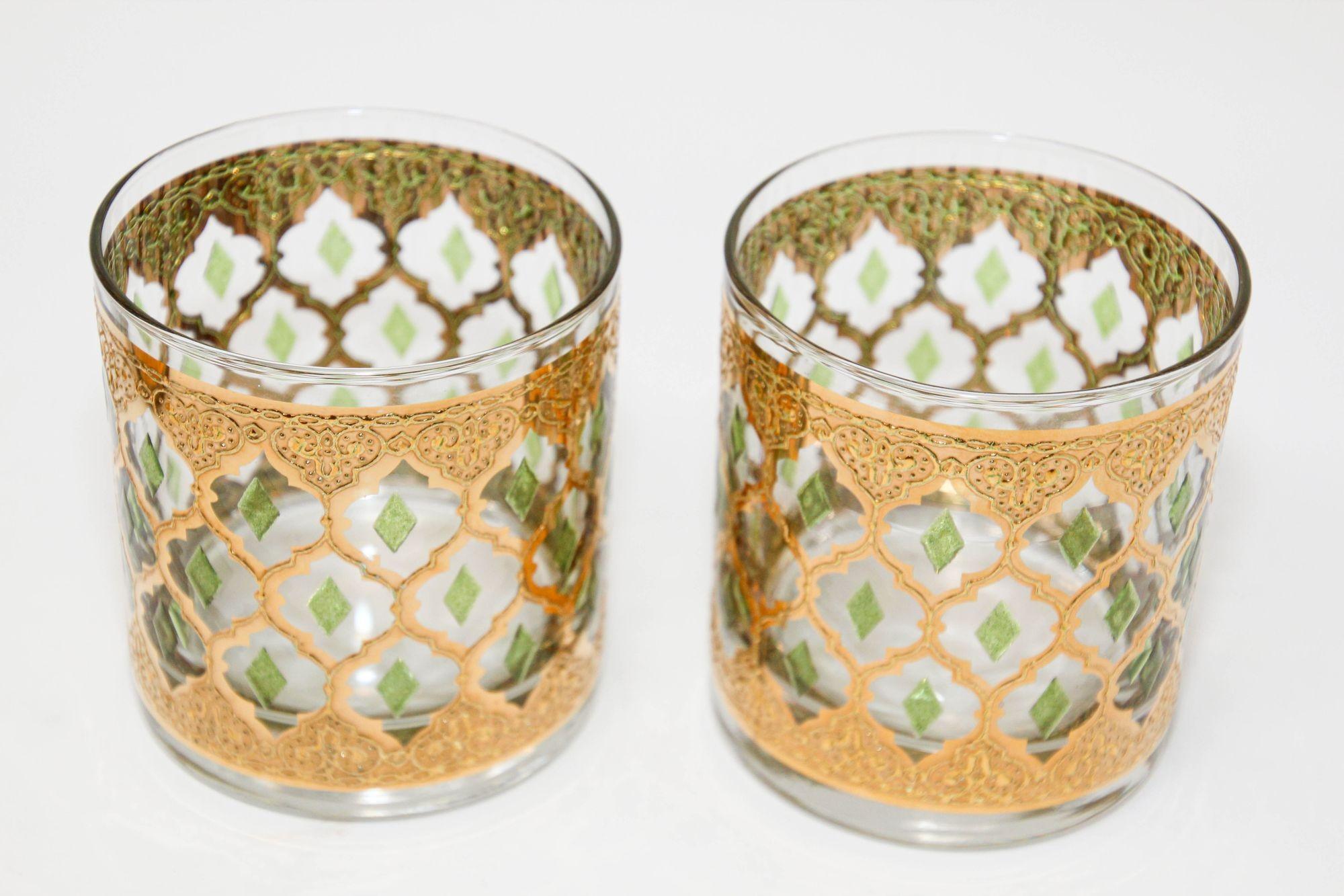 Set of 6 Vintage Culver Ltd Barware Glasses with 22-Karat Gold Valencia Design 7