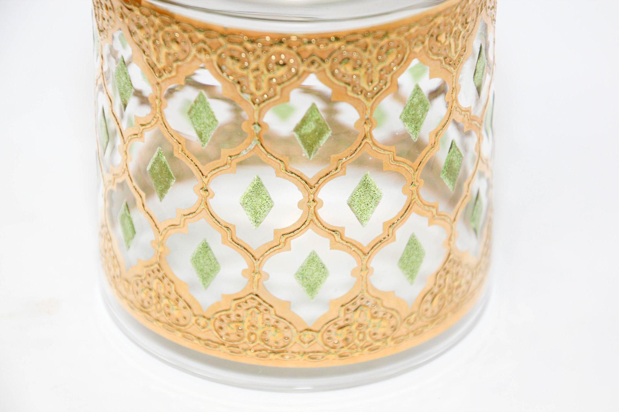 Set of 6 Vintage Culver Ltd Barware Glasses with 22-Karat Gold Valencia Design 9
