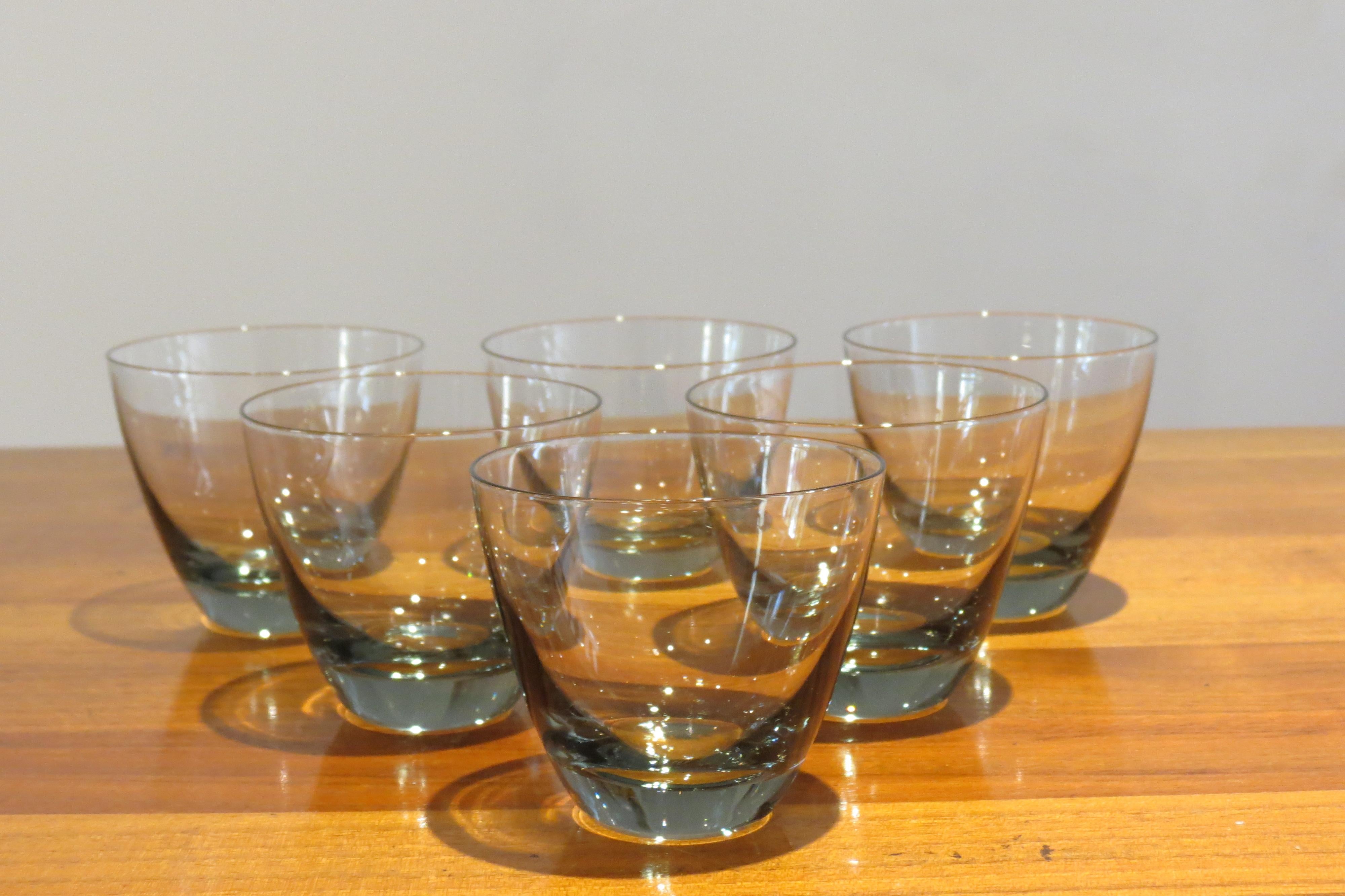 20th Century Set of 6 Vintage Danish Holmegaard Copenhagen Tumbler Glasses by Per Lutken