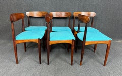 Set of 6 Vintage Danish Mid Century Modern Rosewood Dining Chairs by Johannes An