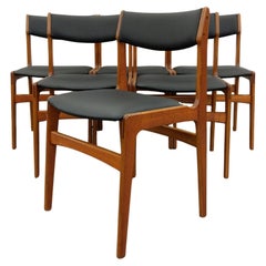 Set of 6 Vintage Danish Modern Dining Chairs by Erik Buch