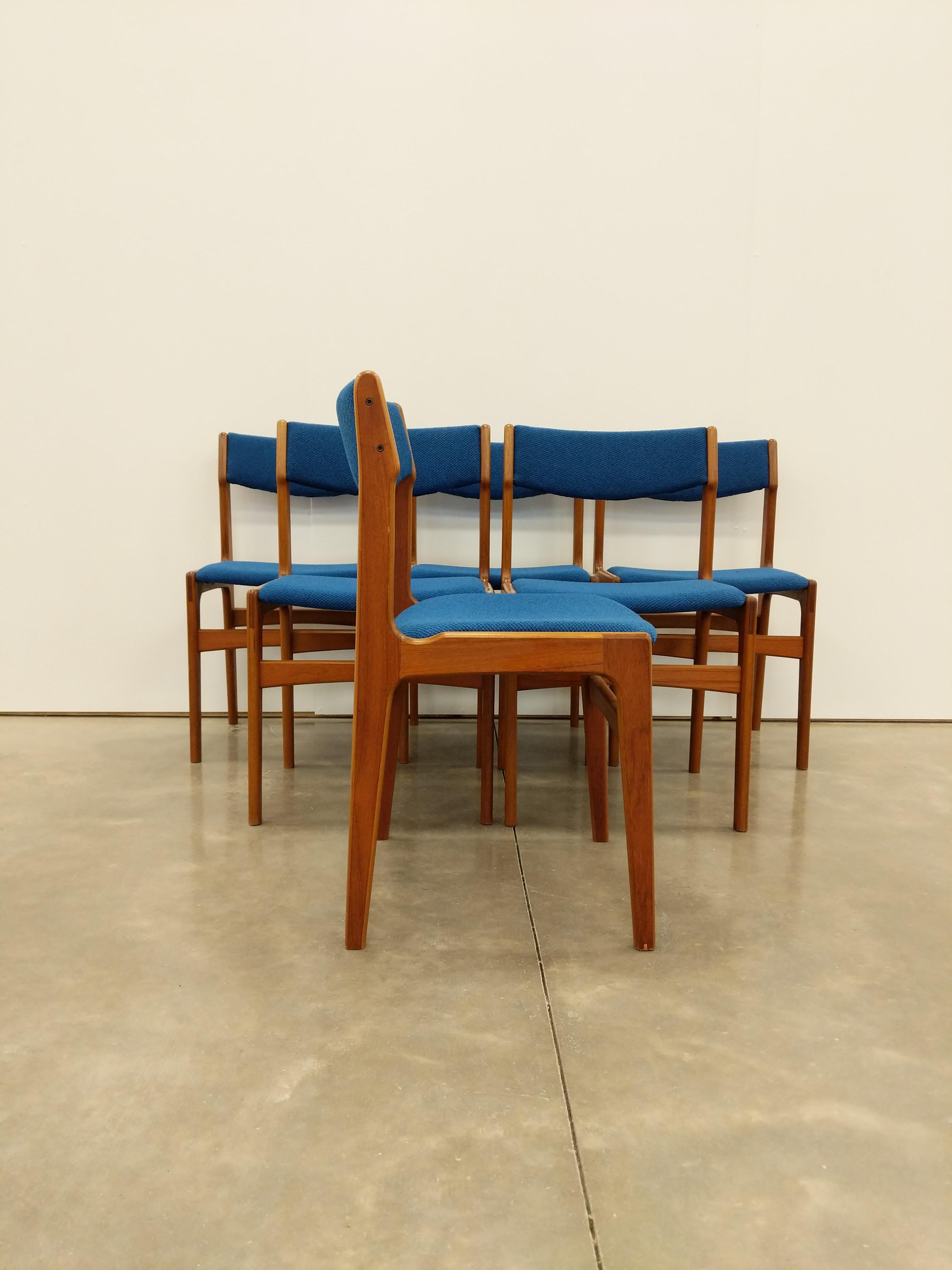 Set of 6 Vintage Danish Modern Dining Chairs For Sale at 1stDibs