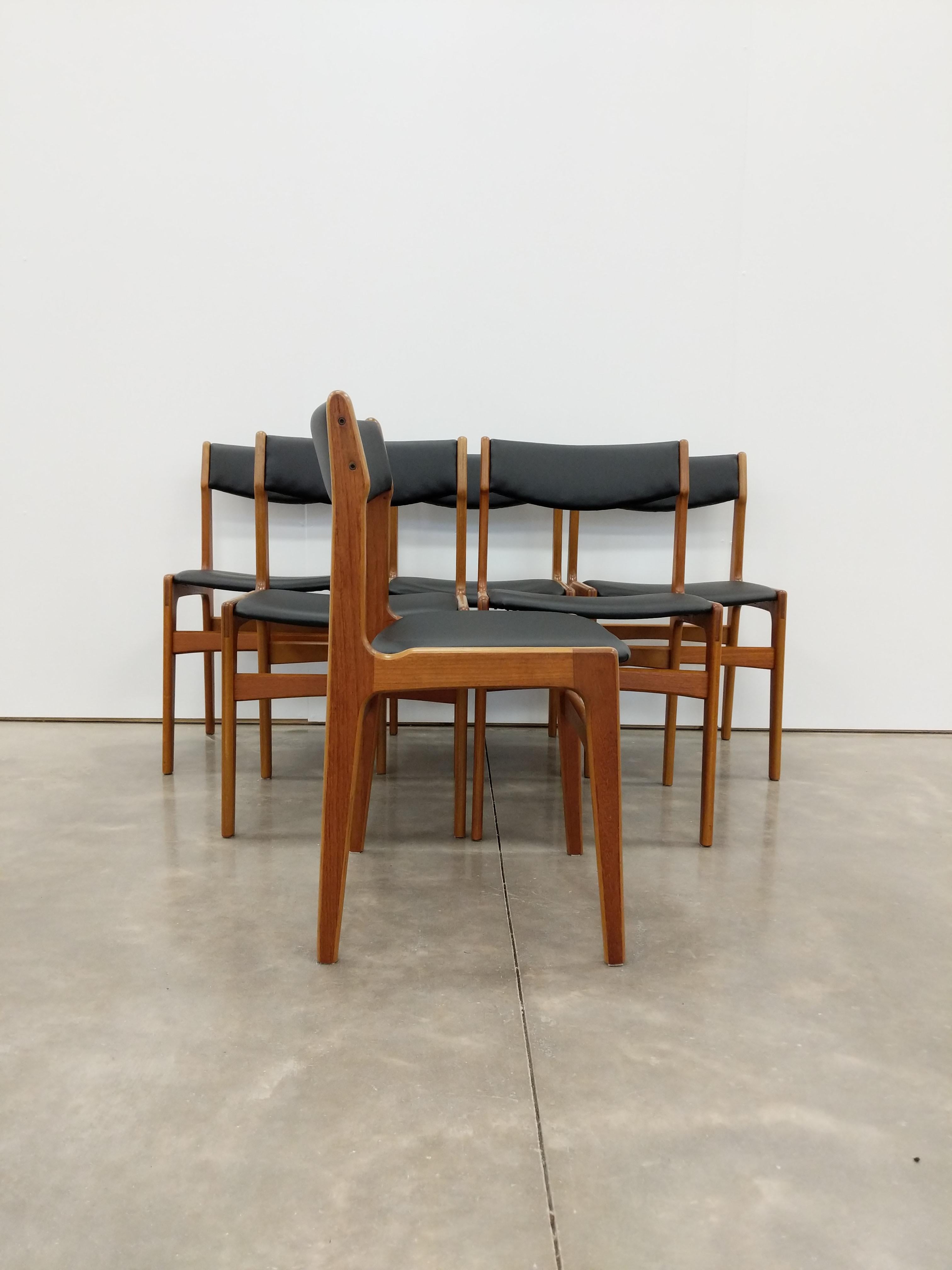 Set of 6 Vintage Danish Modern Dining Chairs For Sale at 1stDibs