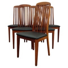 Ensemble de 6 chaises de salle à manger danoises modernes vintage