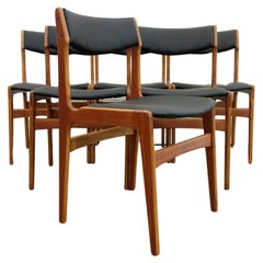 Set di 6 sedie da pranzo d'epoca in stile danese moderno Erik Buch