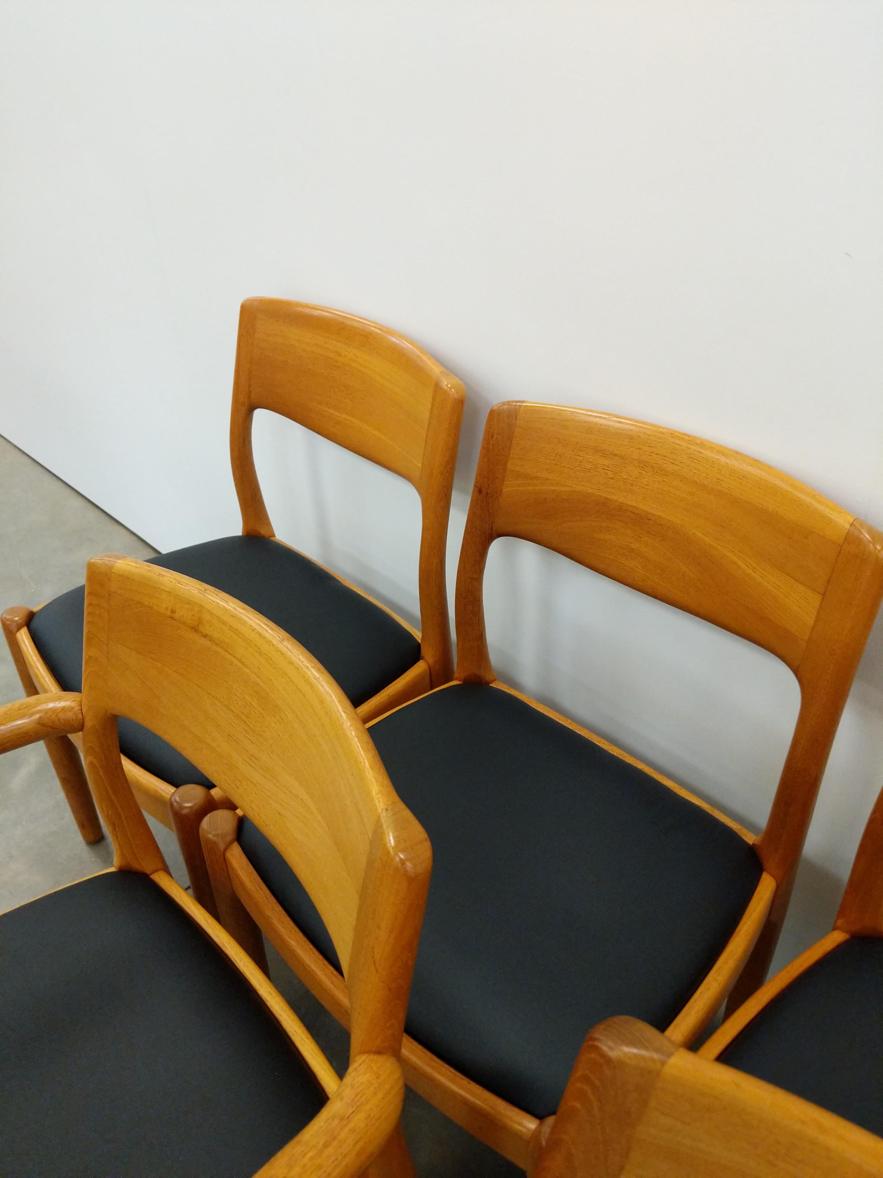 Set of 6 Vintage Danish Modern Juul Kristensen Teak Dining Chairs 5