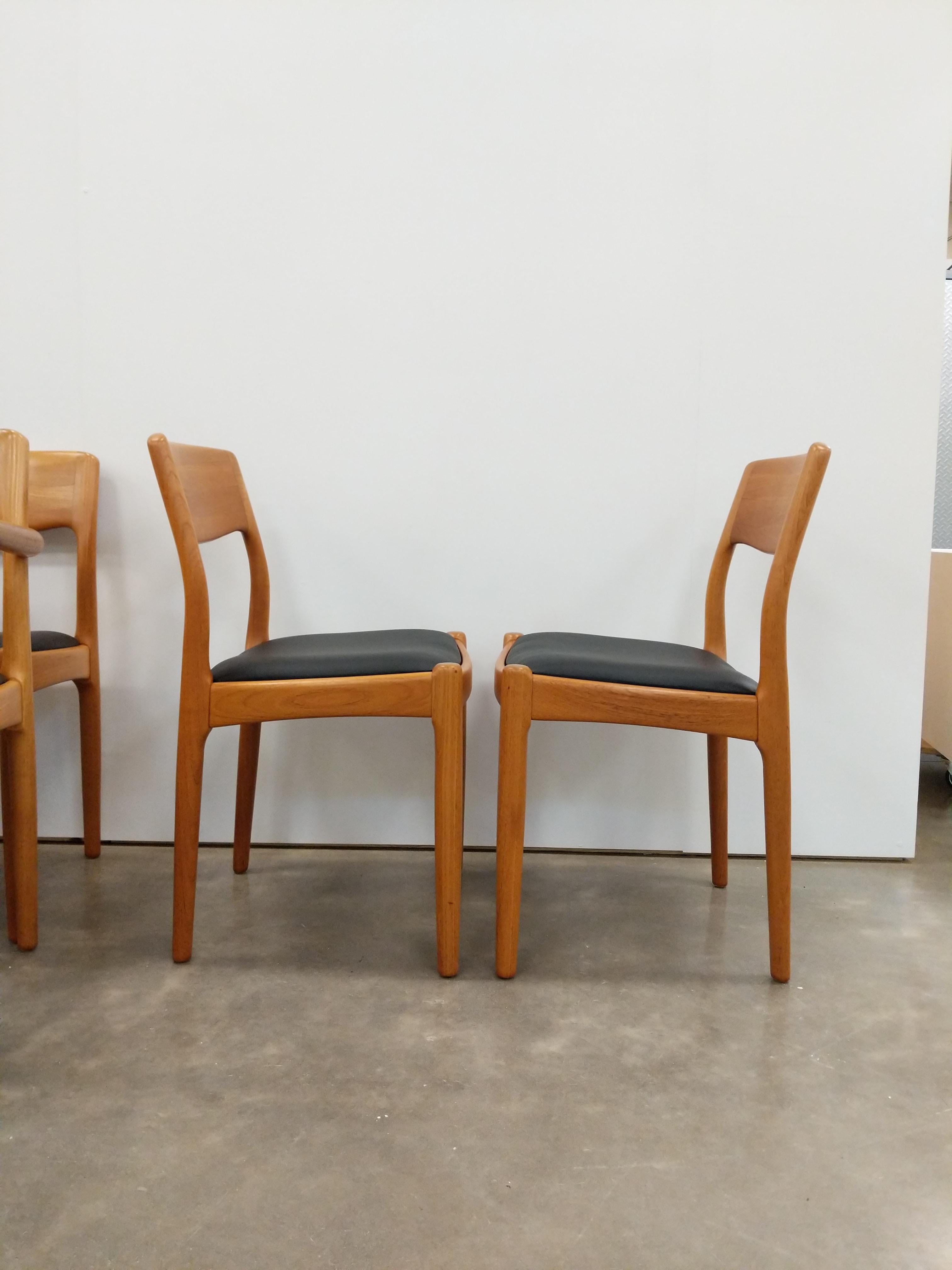 Set of 6 Vintage Danish Modern Juul Kristensen Teak Dining Chairs 2