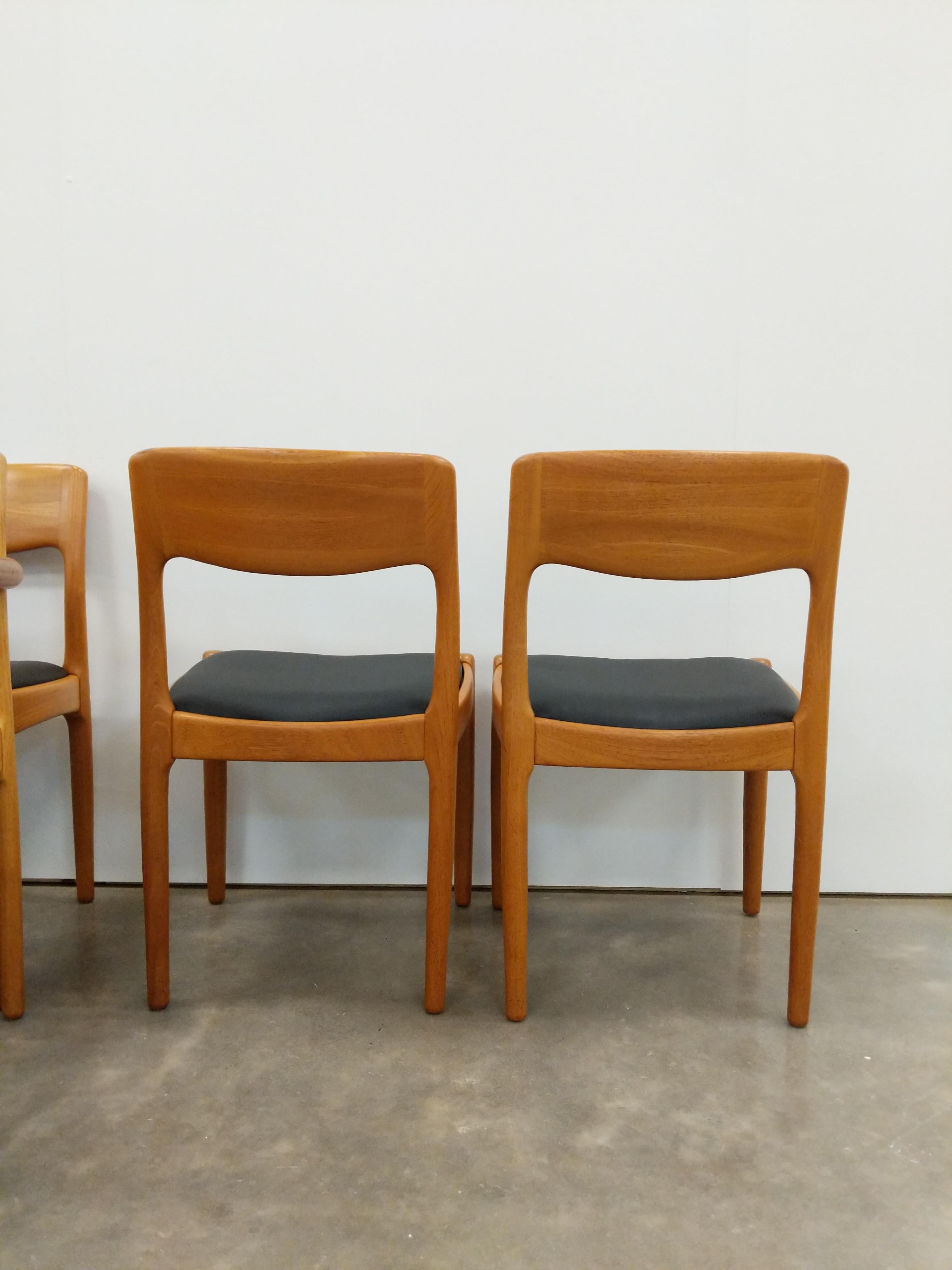 Set of 6 Vintage Danish Modern Juul Kristensen Teak Dining Chairs 3