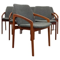Set of 6 Vintage Danish Modern Teak Chairs by Henning Kjaernulf