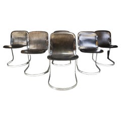 Set of 6 vintage dining chairs by Cidue, 1970s