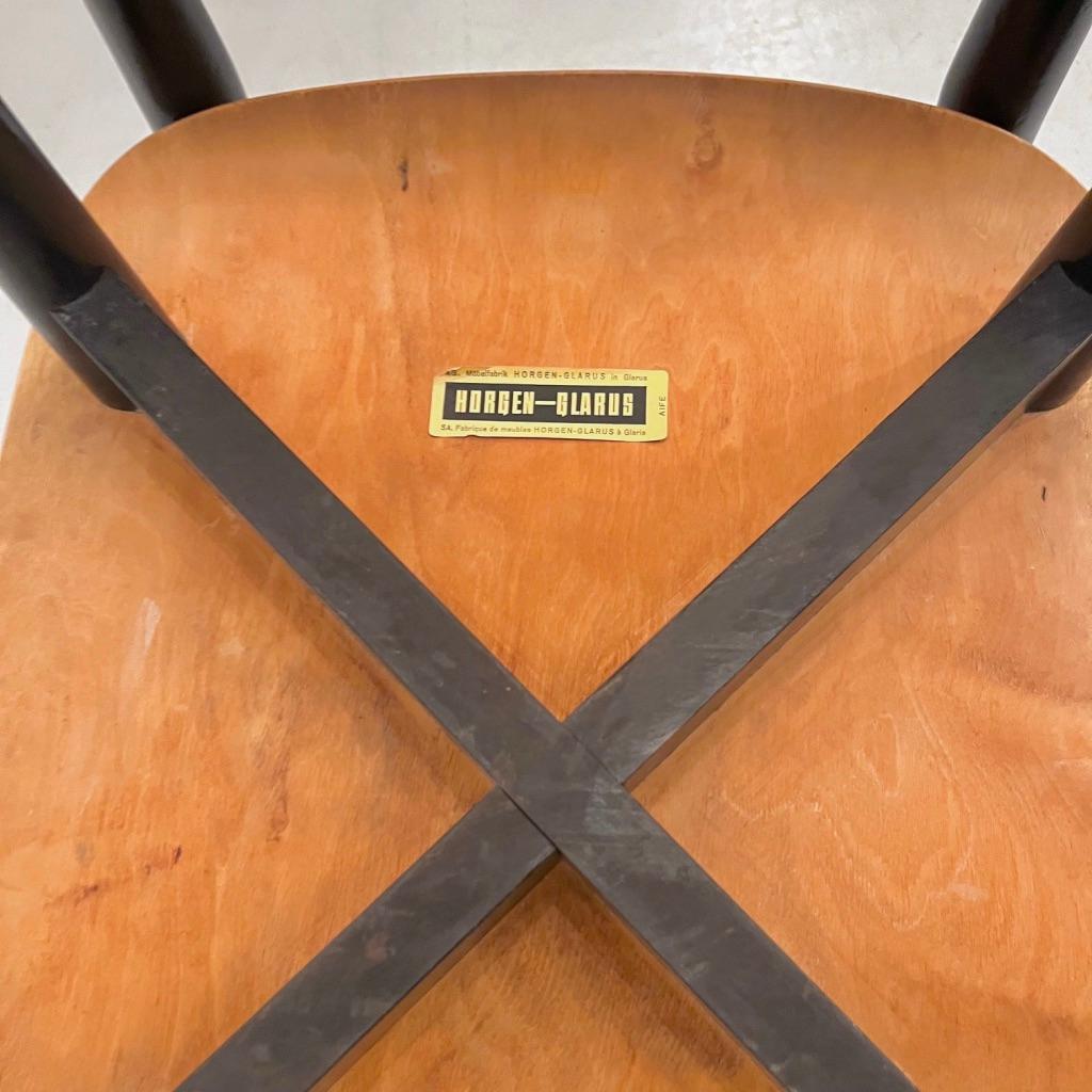 Set of 6 vintage dining chairs by Max Bill, Horgen Glarus, Switzerland ca. 1950s For Sale 6