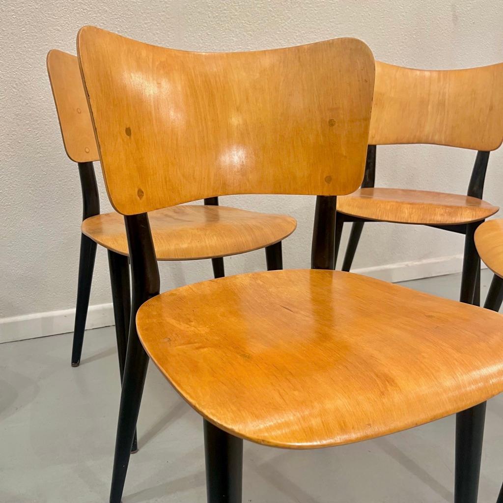 Beech Set of 6 vintage dining chairs by Max Bill, Horgen Glarus, Switzerland ca. 1950s For Sale