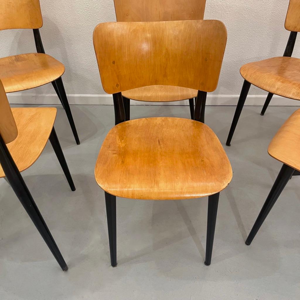Set of 6 vintage dining chairs by Max Bill, Horgen Glarus, Switzerland ca. 1950s For Sale 2