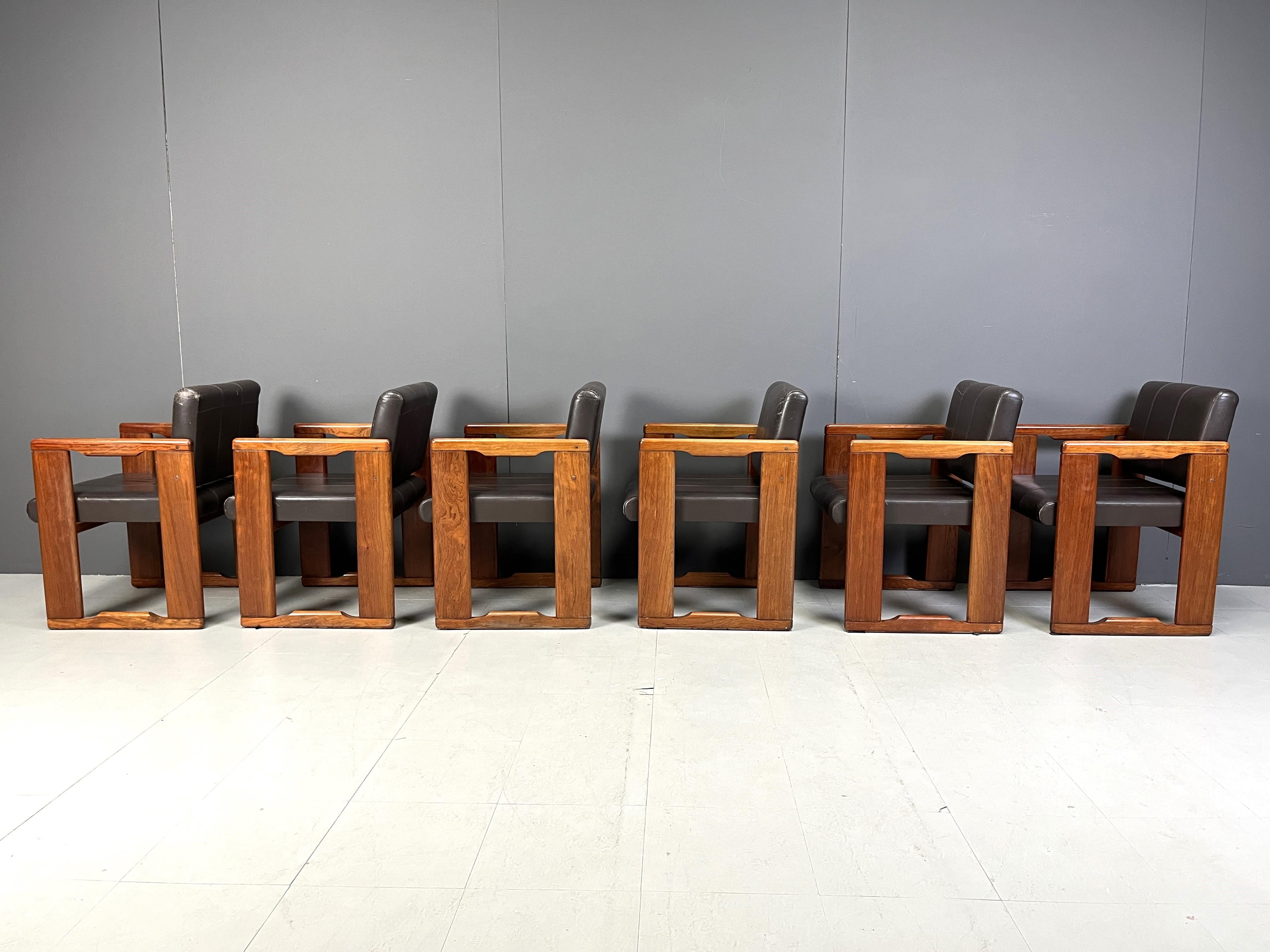 Set di 6 sedie da pranzo vintage di Tobia & Tobia Scarpa, anni '70 in vendita 5
