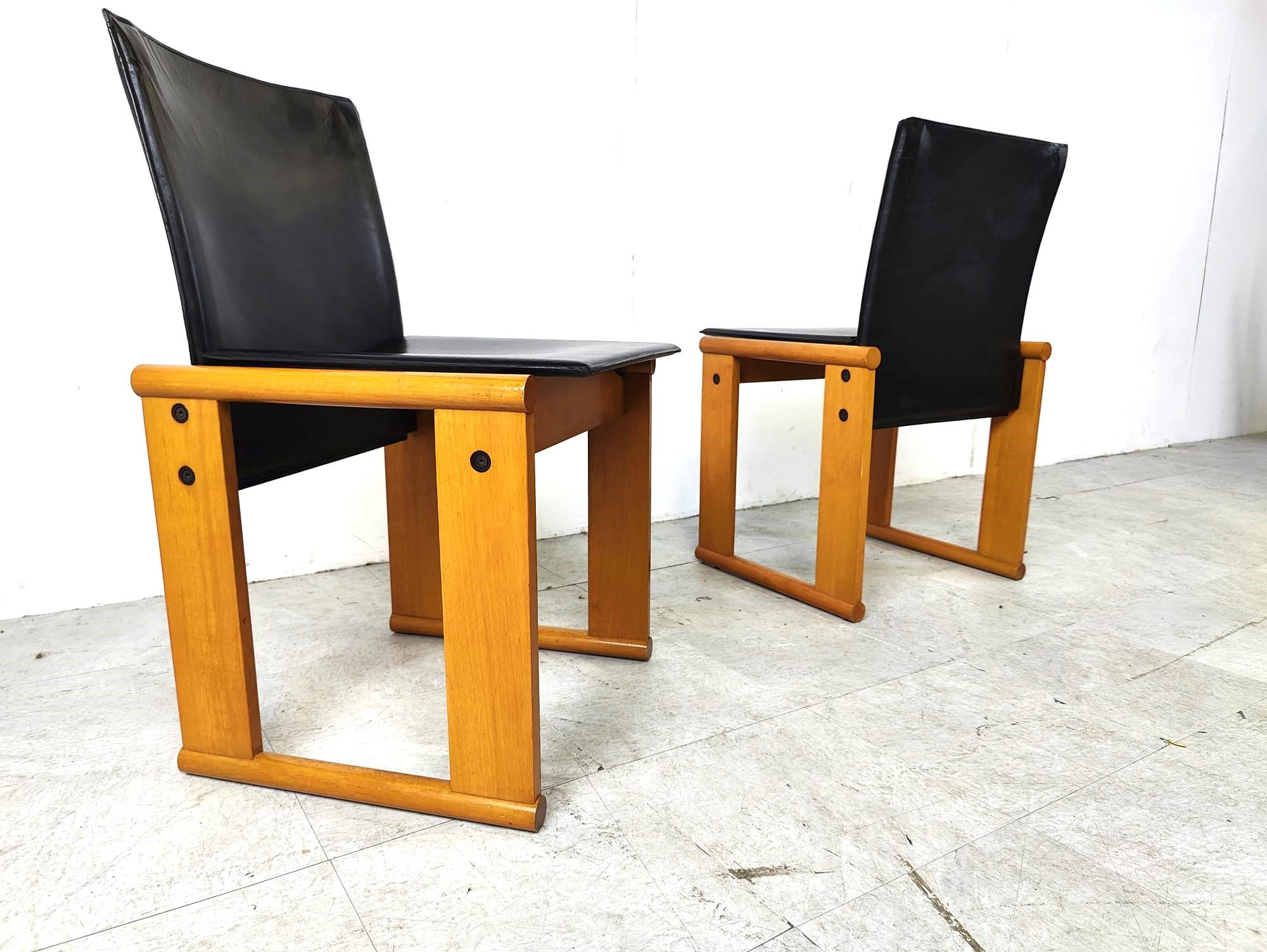 Post-Modern Set of 6 vintage dining chairs by Tobia & Afra Scarpa, 1970s For Sale