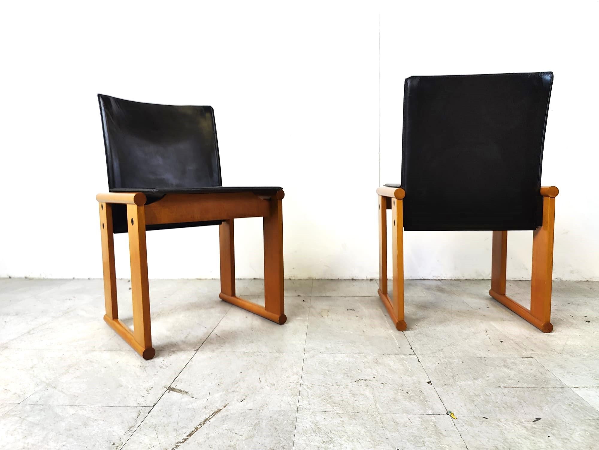 Italian Set of 6 vintage dining chairs by Tobia & Afra Scarpa, 1970s For Sale