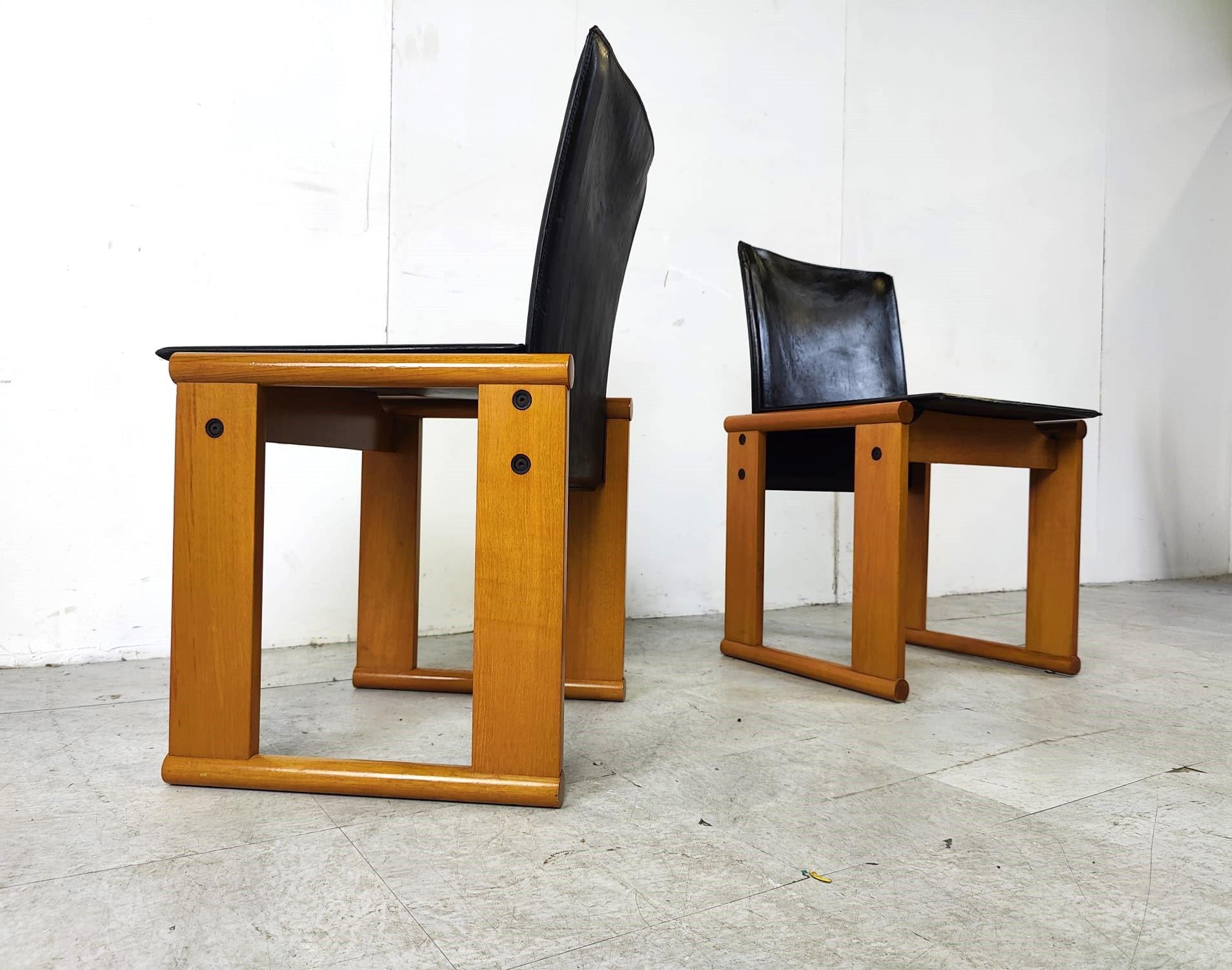 Satz von 6 Vintage-Esszimmerstühlen von Tobia & Afra Scarpa, 1970er Jahre im Zustand „Gut“ im Angebot in HEVERLEE, BE
