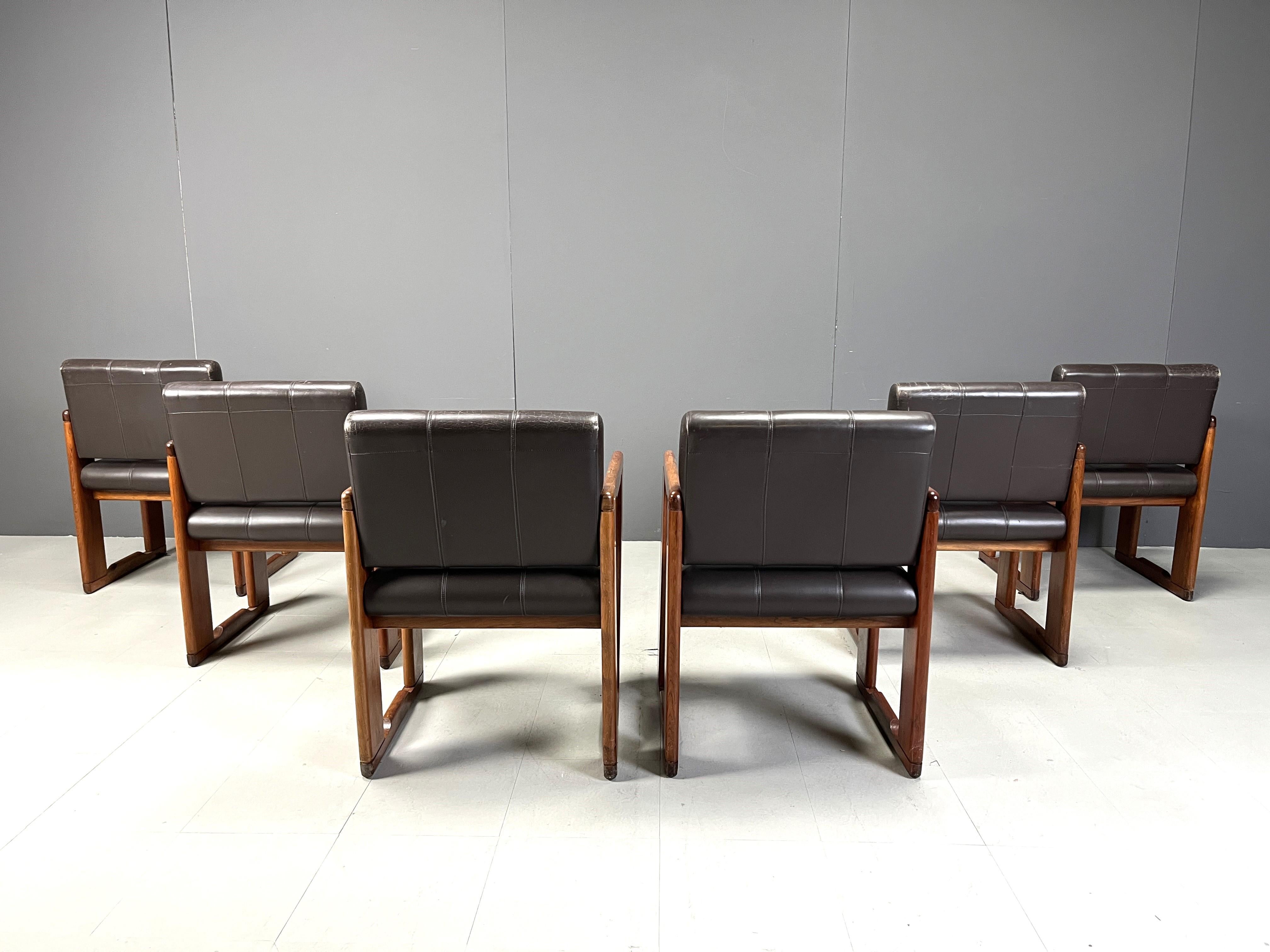 Set di 6 sedie da pranzo vintage di Tobia & Tobia Scarpa, anni '70 in vendita 1