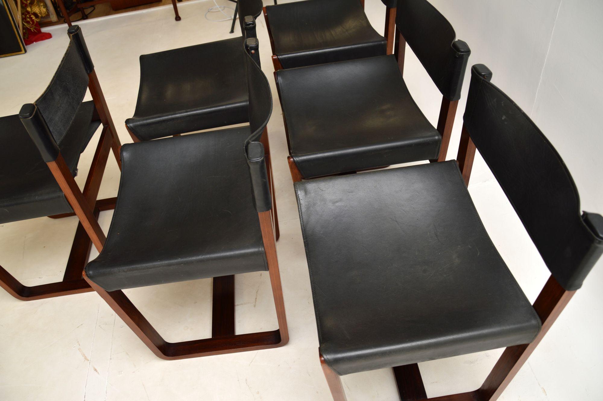 British Set of 6 Vintage Dining Chairs by Uniflex