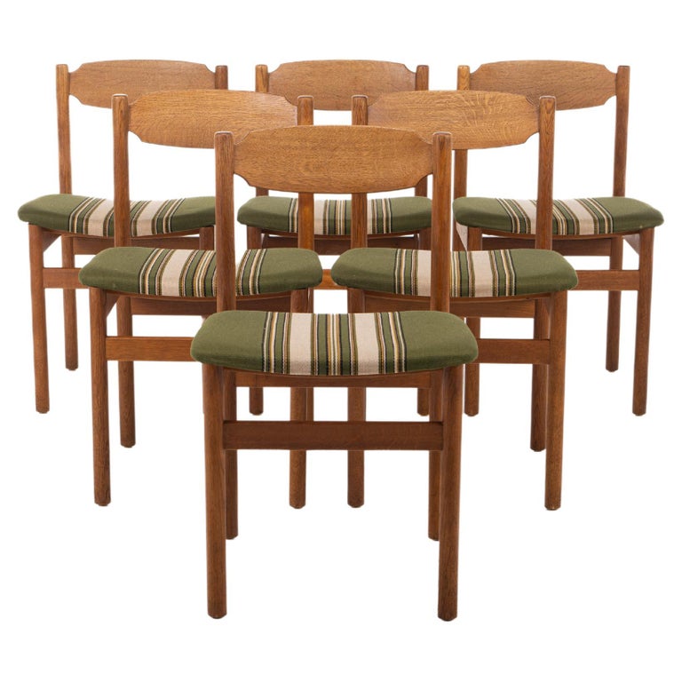 Set of 6 Vintage Dining Chairs in Oak For Sale at 1stDibs