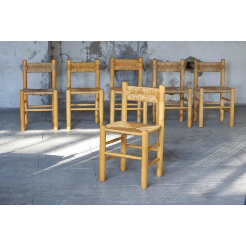 20th Century Set of 6 Vintage Dining Room Chairs, 1955 For Sale