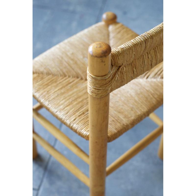 Straw Set of 6 Vintage Dining Room Chairs, 1955 For Sale