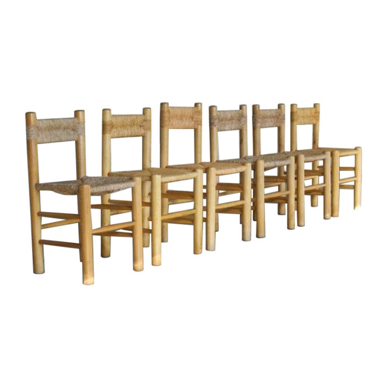 Set of 6 Vintage Dining Room Chairs, 1955 For Sale