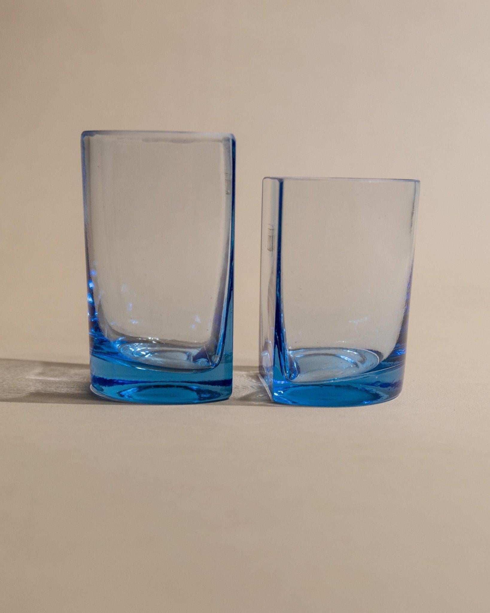 6er-Set Vintage-Trinkgläser im blauen Bogen-Design von Pitti Studio, 1980er Jahre im Angebot 4