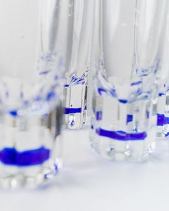 Set of 6 Vintage Drinking Glasses Mid Century Design From Italy, 1980s