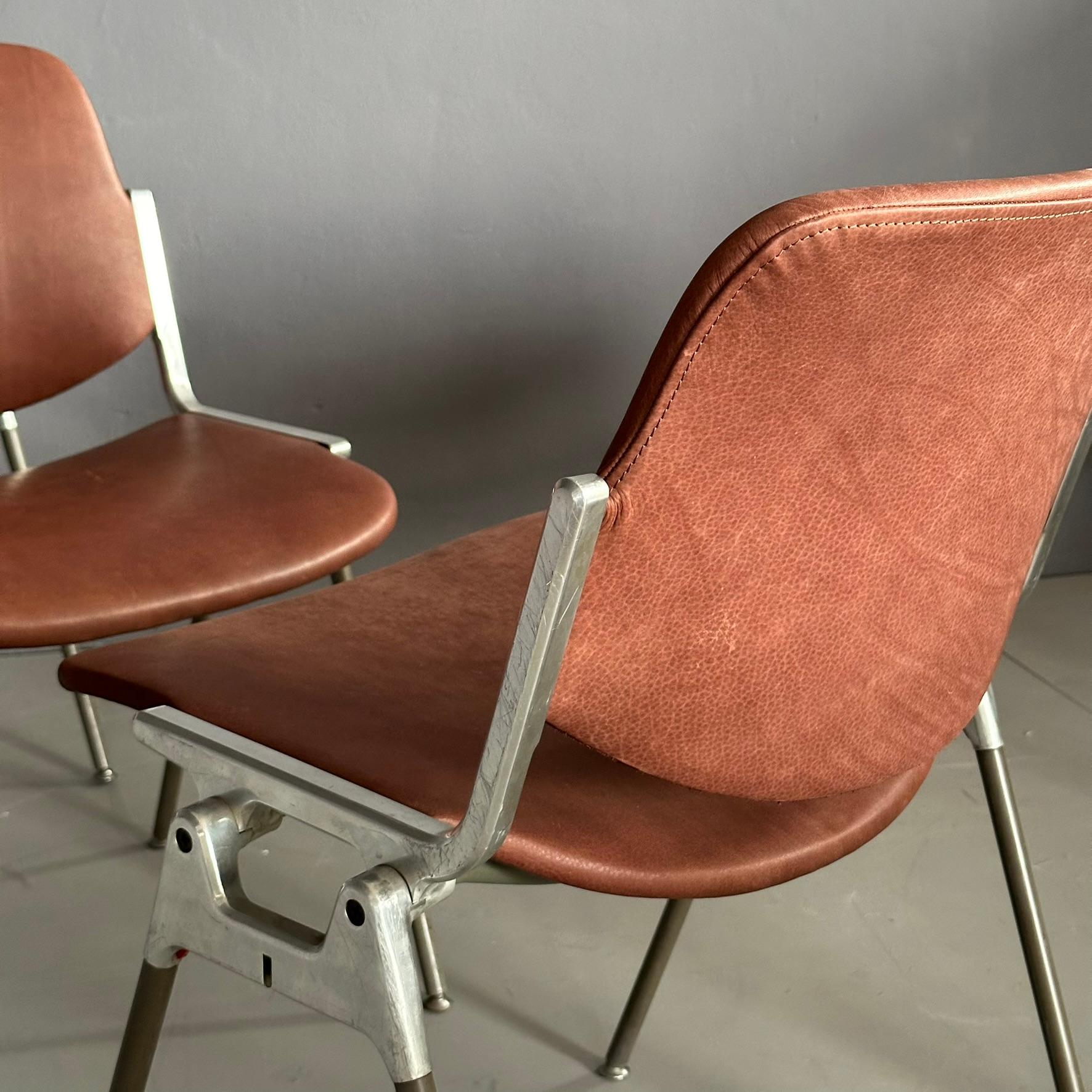 Steel Set of 6 vintage DSC 106 chairs 1970,  by Giancarlo Piretti for Anonima Castelli For Sale