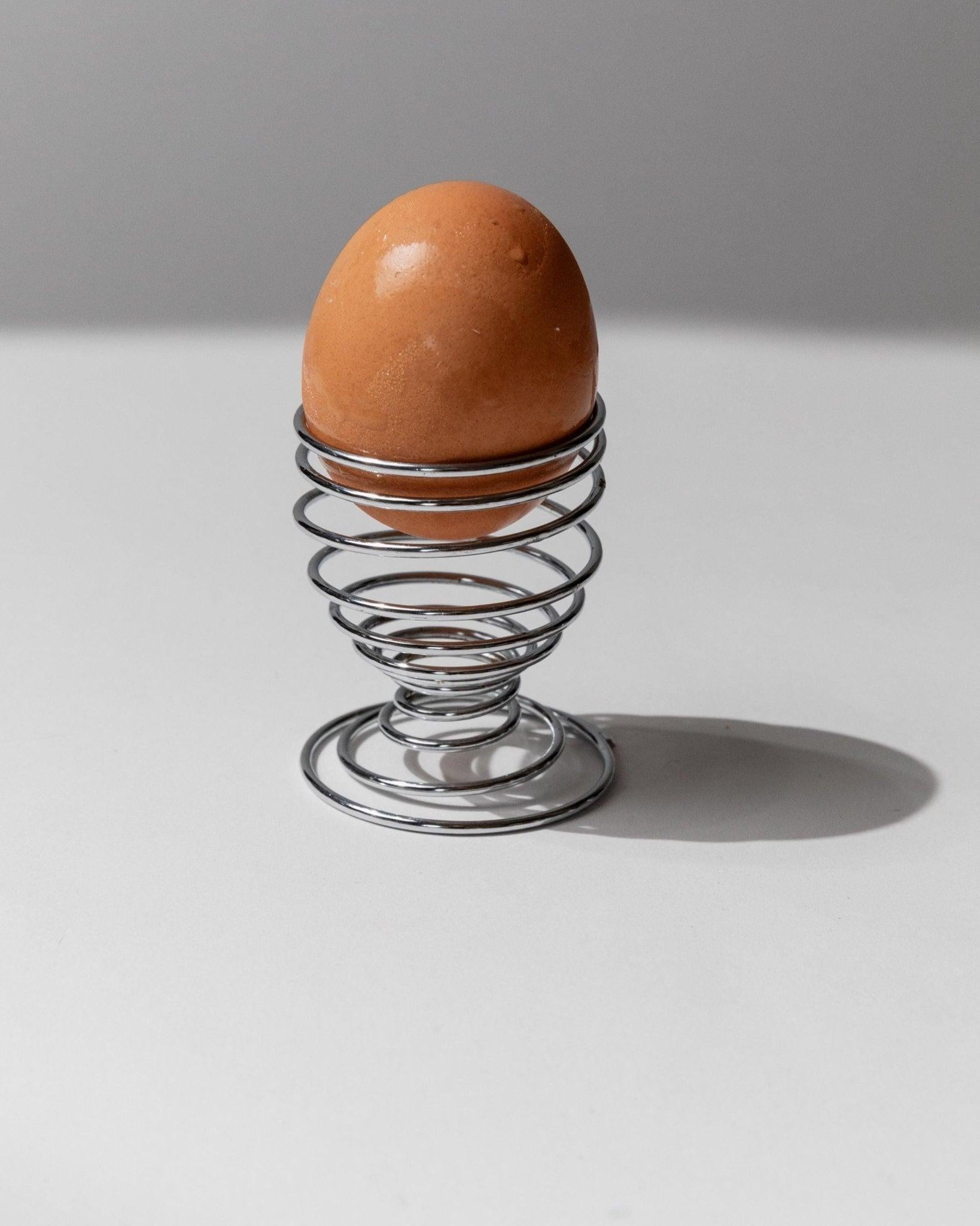 Set of 6 Vintage Egg Cups Spiral Chrome Metal Timeless Space Age Design, 1970s For Sale 1