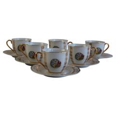 Set of 6 Vintage EPIAG Czech Porcelain Demitasse Cups and Saucers