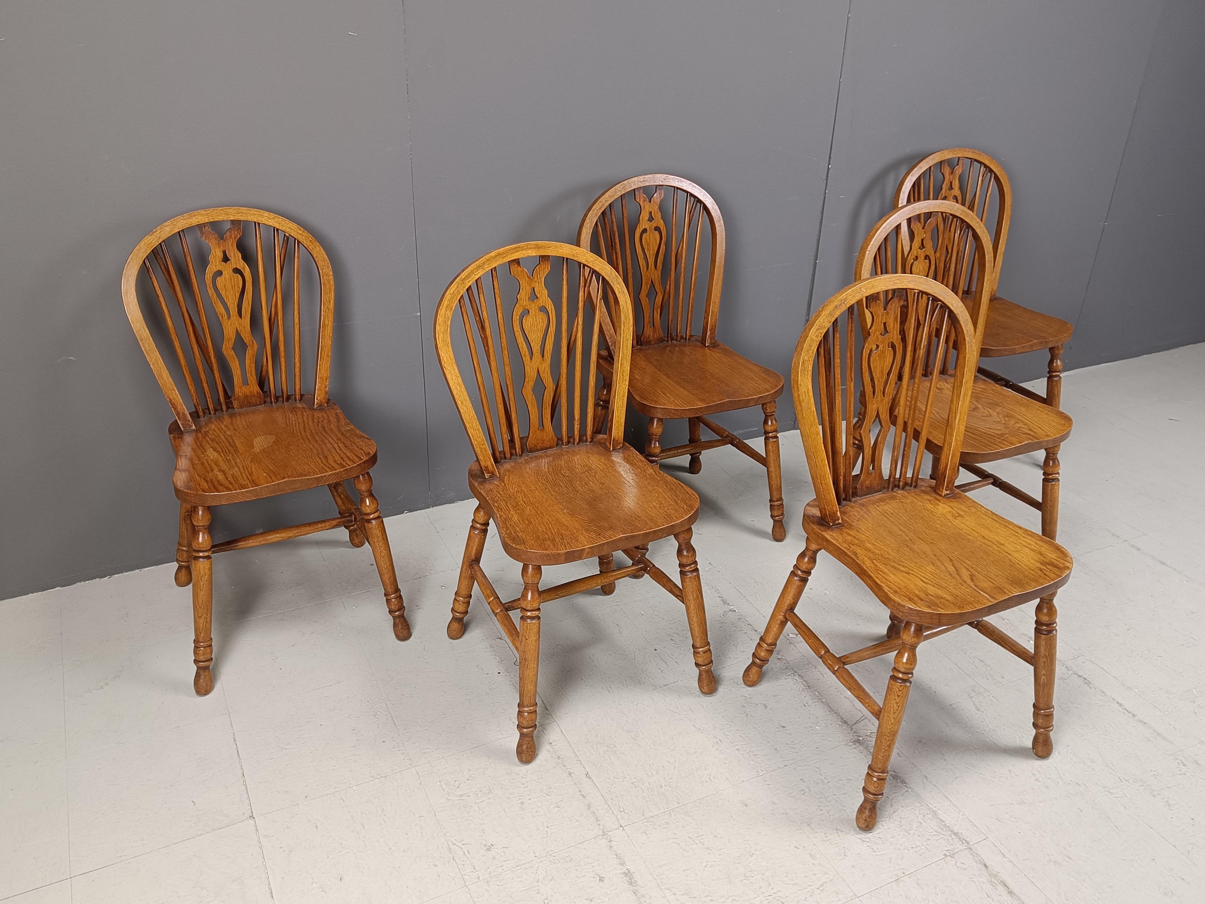 Set di 6 Vintage  Sedie da pranzo Ercol, anni '50 In condizioni buone in vendita a Leuven, Vlaams Gewest