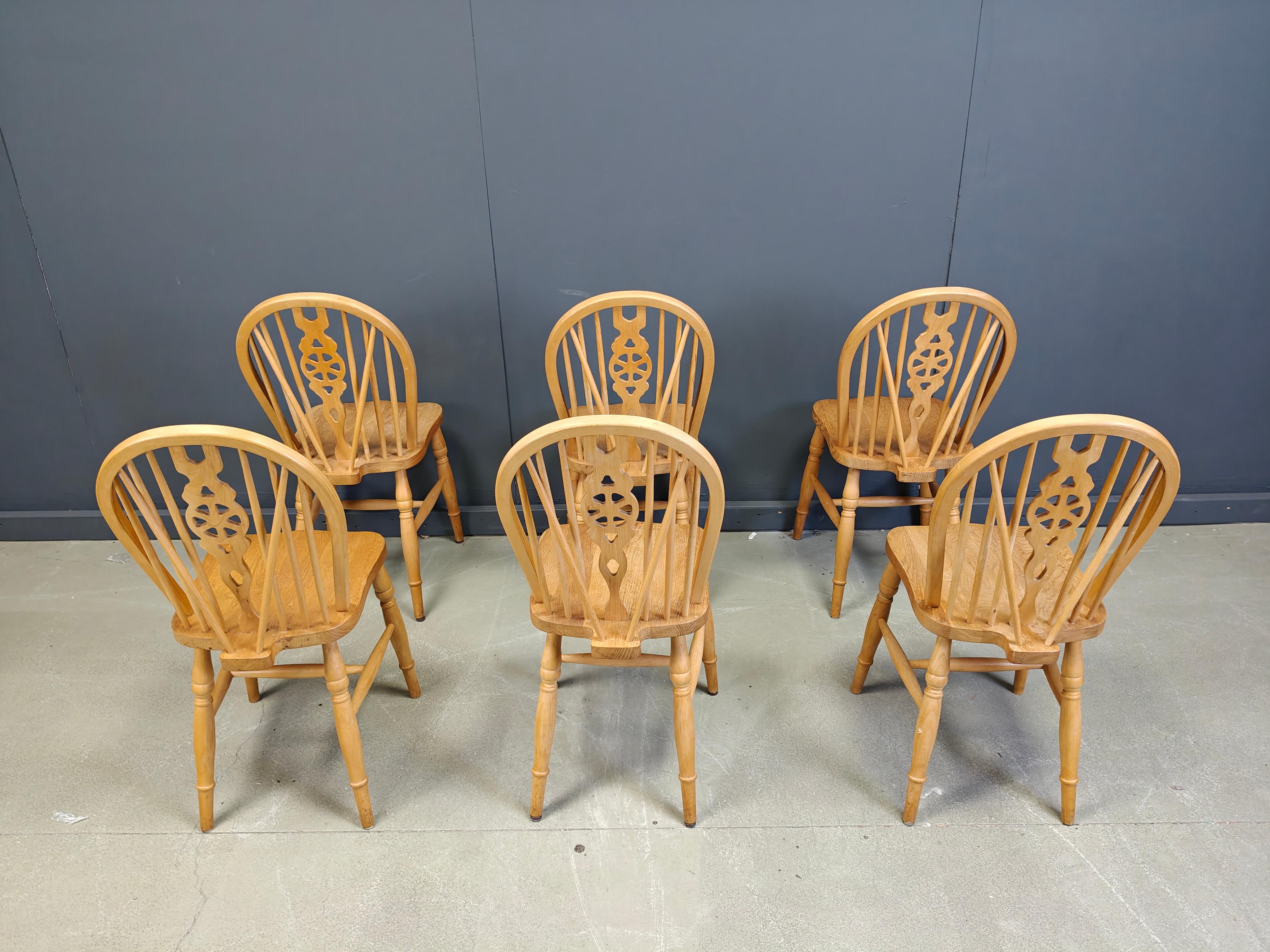 Faggio Set di 6 sedie da pranzo vintage di Ercol, anni '50 in vendita