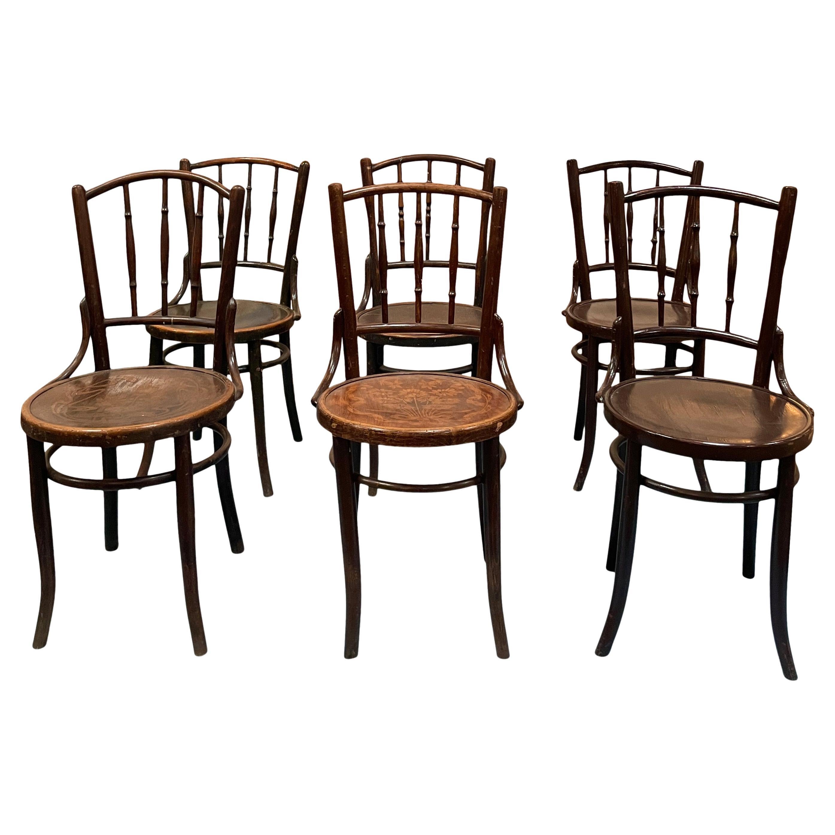 Set of 6 Vintage European Dining Chairs