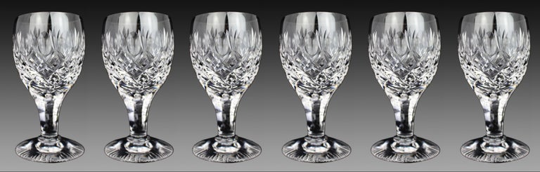 Set of 6 Vintage Fine Crystal Small Wine Glasses For Sale at 1stDibs