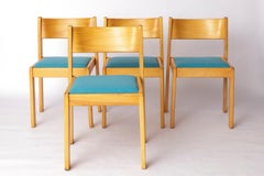Set of 6 Vintage Flötotto Stacking Chairs – 1970s German Design, Beech Wood