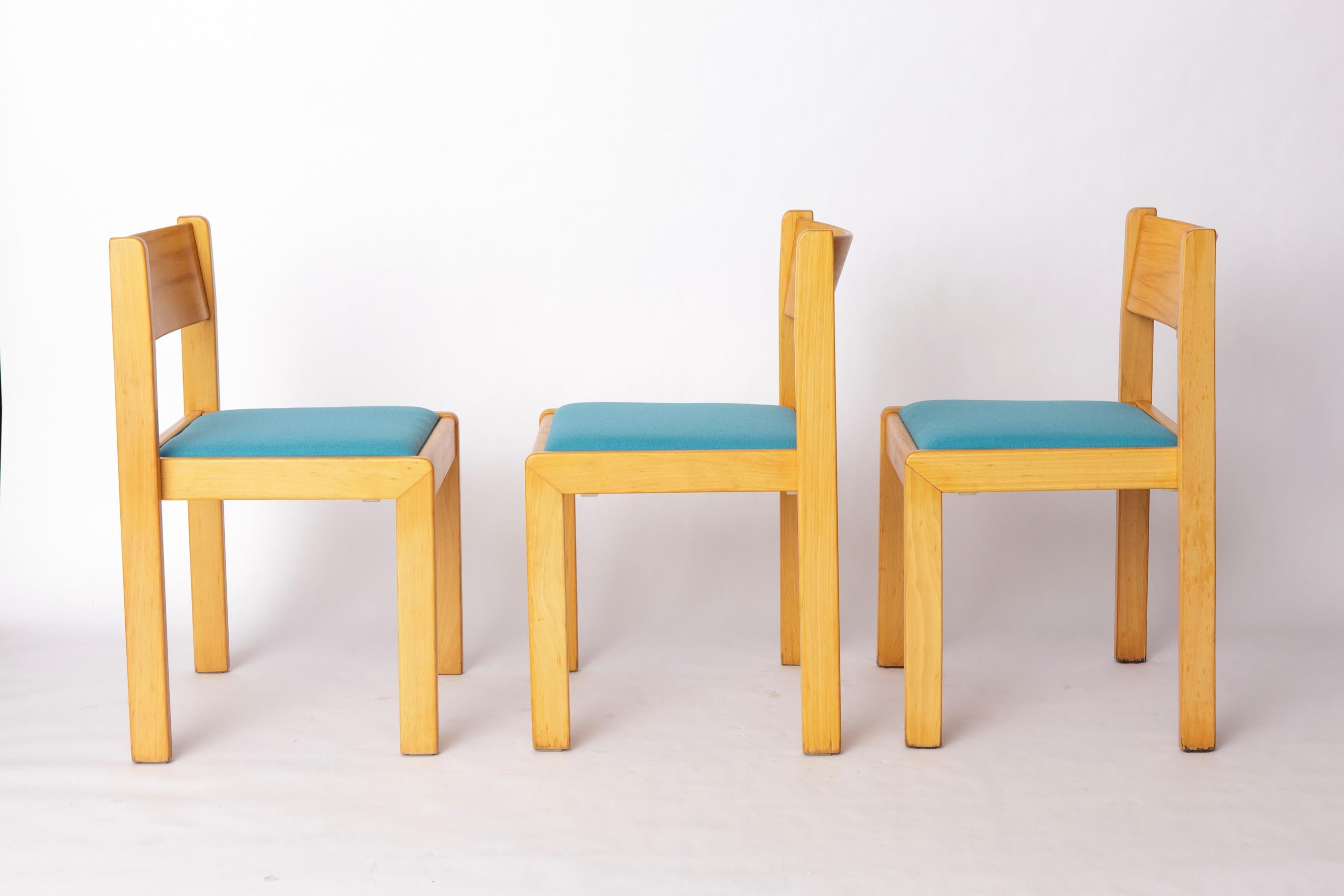 6er Set Vintage Flötotto Stapelstühle - 1970er Jahre Deutsches Design, Buchenholz im Zustand „Gut“ im Angebot in Hannover, DE