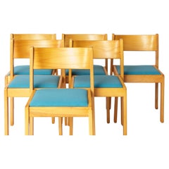 Juego de 6 sillas apilables Flötotto Vintage - Diseño alemán de los años 70, madera de haya