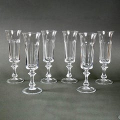 Set of 6 Vintage French Baccarat Crystal Champagne Flute