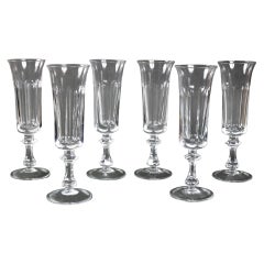 Set of 6 Vintage French Baccarat Crystal Champagne Flute