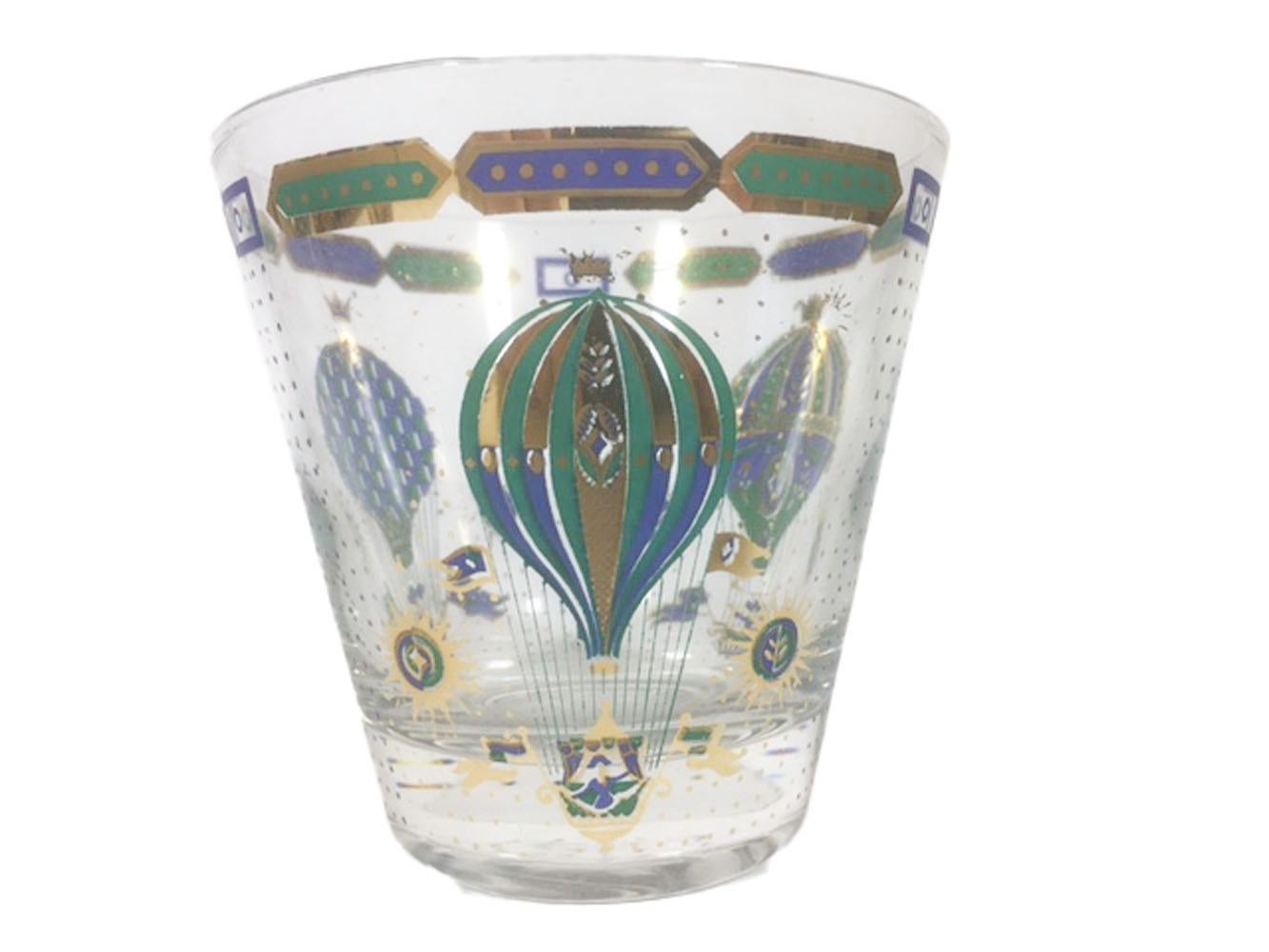 Mid-Century Modern Set of 6 Vintage Georges Briard Old Fashioned Glasses in the Fancy Free Pattern