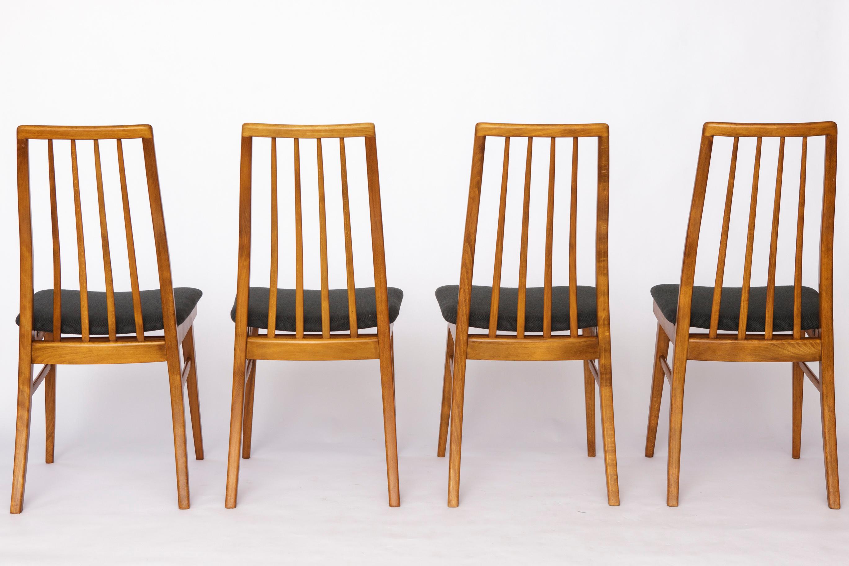 Lucidato Set di 6 sedie da pranzo tedesche d'epoca - Sedie in legno di faggio del Mid Century degli anni '60/'70 in vendita