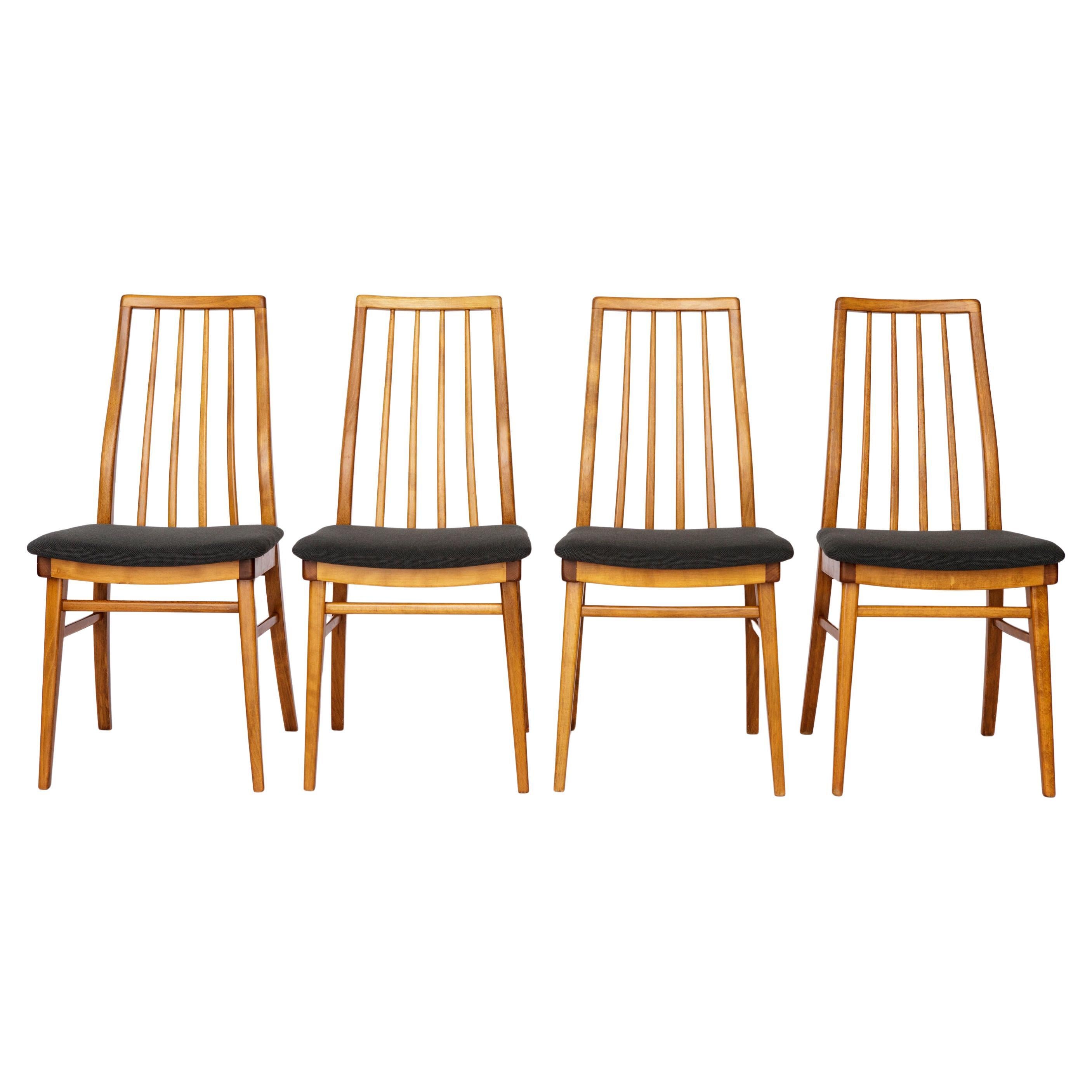 Set di 6 sedie da pranzo tedesche d'epoca - Sedie in legno di faggio del Mid Century degli anni '60/'70 in vendita