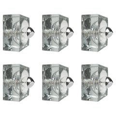 Satz von 6 Vintage-Wandleuchten aus Glas im deutschen Space Age-Stil 310, 1970er Jahre